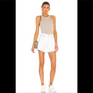 NWT AGolde Parker Long White Shorts Loose Fit size 23